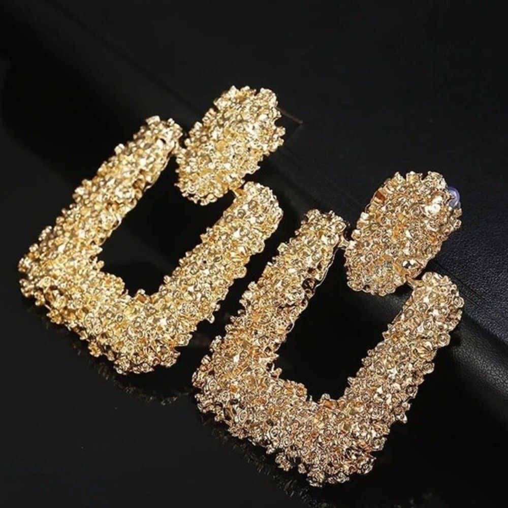 Gold Drop Geometrical Earrings